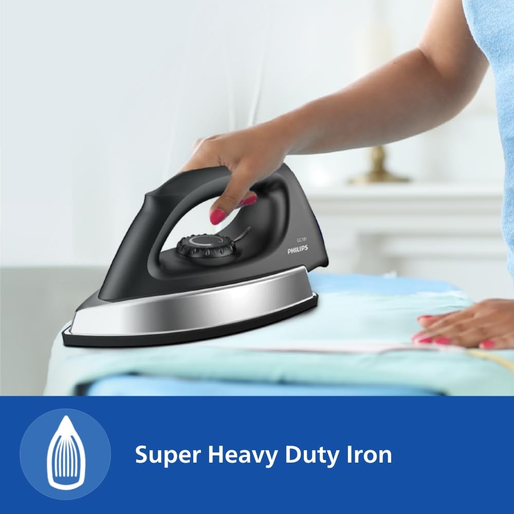 Philips 1000 Watt Heavy Weight (1.6 Kg) Dry Iron with Non Stick Coating
