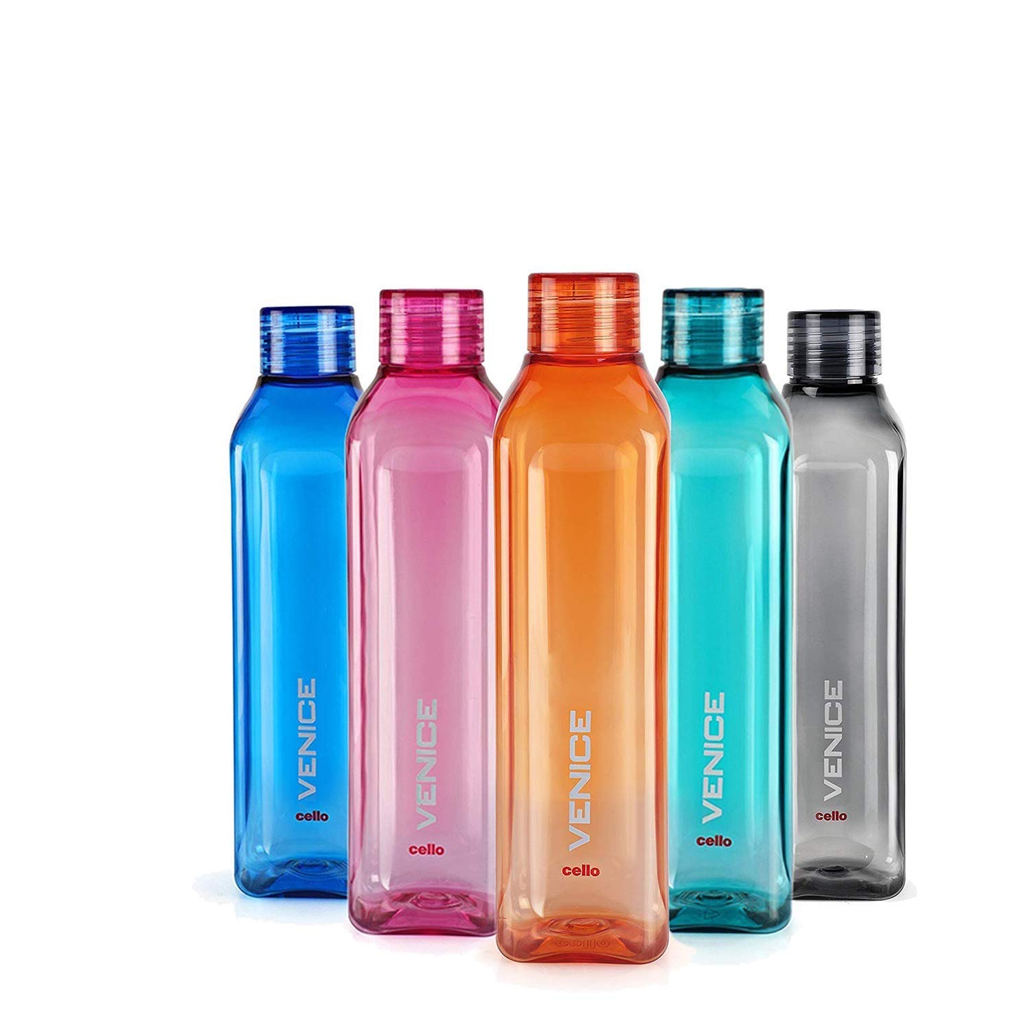 Cello Venice Water Bottles Set of 5, 1000ml Each | Unbreakable, BPA-Free, Food Grade Bottle 